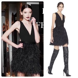 ALICE + OLIVIA Kiara Feather Dress